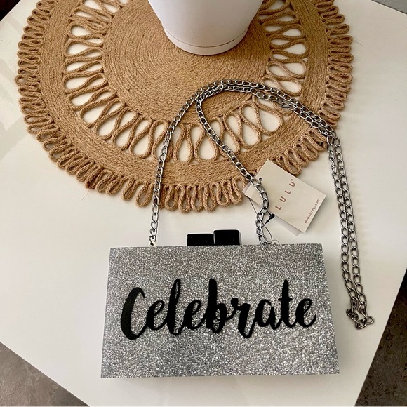 Silver Clutch Purse LULU celebrate clutch - Picture 2 of 6